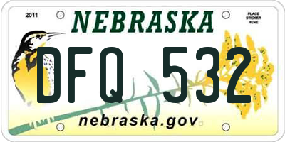 NE license plate DFQ532