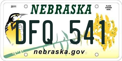 NE license plate DFQ541
