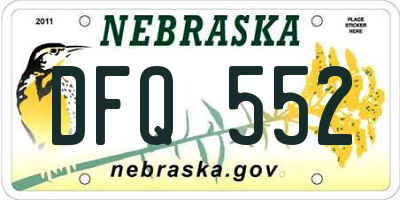 NE license plate DFQ552