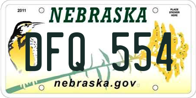 NE license plate DFQ554