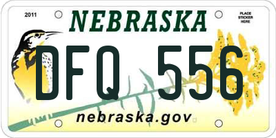 NE license plate DFQ556