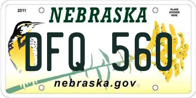 NE license plate DFQ560