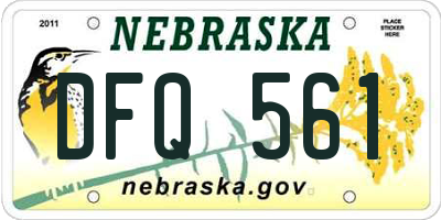 NE license plate DFQ561