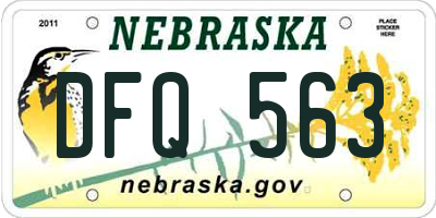 NE license plate DFQ563