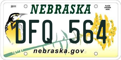 NE license plate DFQ564