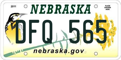 NE license plate DFQ565