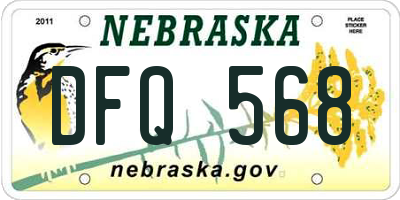 NE license plate DFQ568