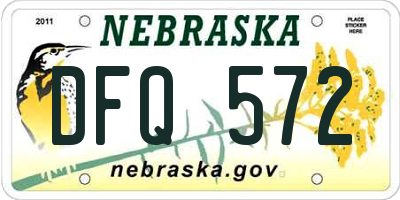 NE license plate DFQ572