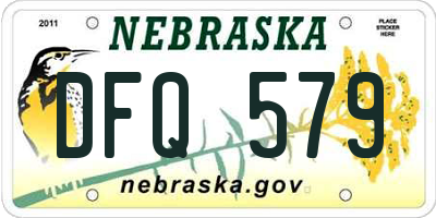 NE license plate DFQ579