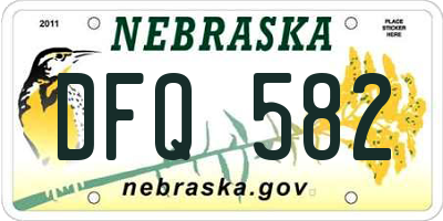 NE license plate DFQ582