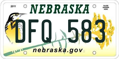 NE license plate DFQ583