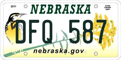 NE license plate DFQ587