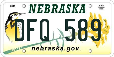 NE license plate DFQ589