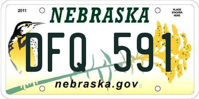 NE license plate DFQ591