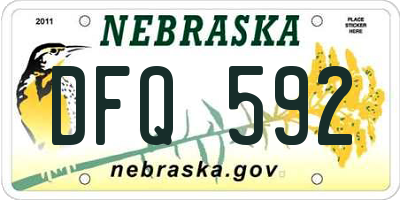 NE license plate DFQ592