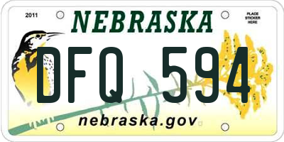 NE license plate DFQ594