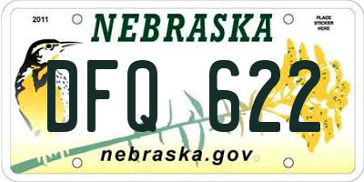 NE license plate DFQ622
