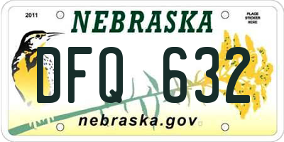 NE license plate DFQ632