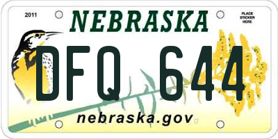 NE license plate DFQ644