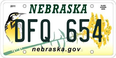 NE license plate DFQ654