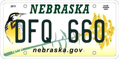 NE license plate DFQ660