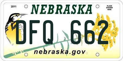 NE license plate DFQ662