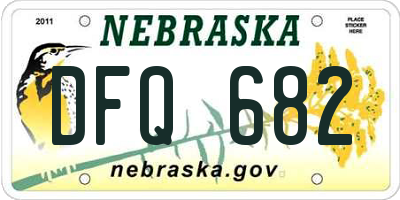 NE license plate DFQ682