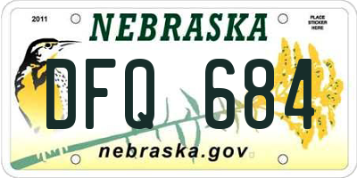 NE license plate DFQ684