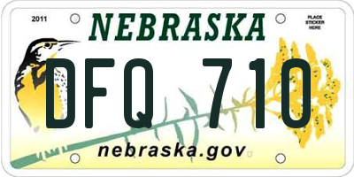 NE license plate DFQ710