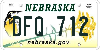 NE license plate DFQ712