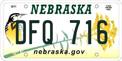 NE license plate DFQ716