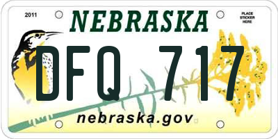 NE license plate DFQ717