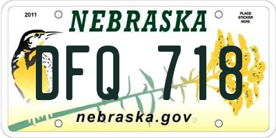 NE license plate DFQ718