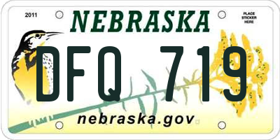 NE license plate DFQ719