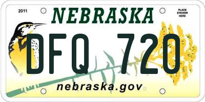 NE license plate DFQ720