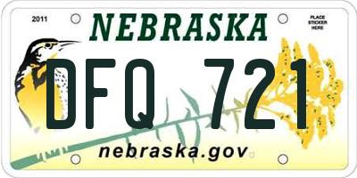 NE license plate DFQ721