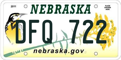 NE license plate DFQ722