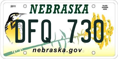 NE license plate DFQ730