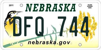 NE license plate DFQ744