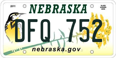 NE license plate DFQ752