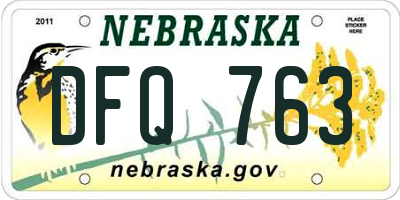 NE license plate DFQ763