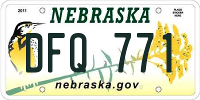 NE license plate DFQ771