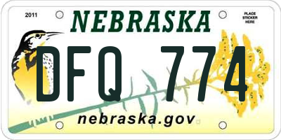NE license plate DFQ774