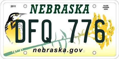 NE license plate DFQ776