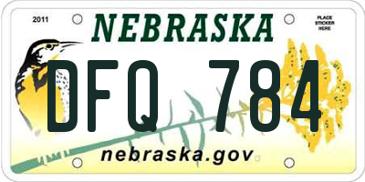 NE license plate DFQ784