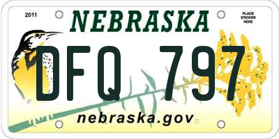 NE license plate DFQ797