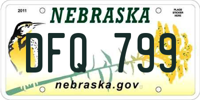 NE license plate DFQ799