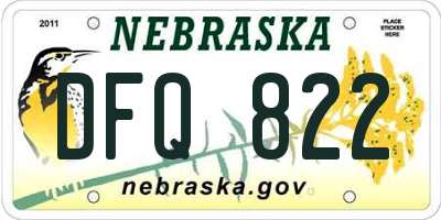NE license plate DFQ822