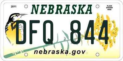 NE license plate DFQ844