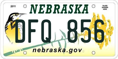 NE license plate DFQ856